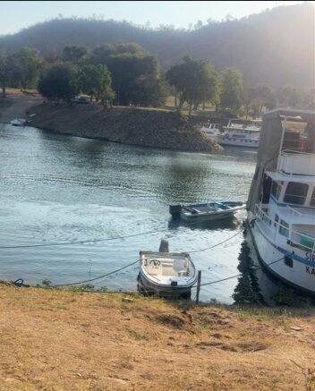 Kariba Harbour with boats on Lake Kariba