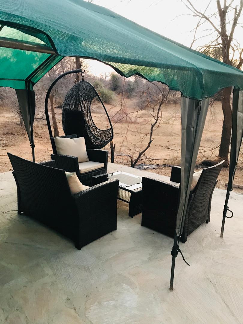 Luxury safari tent landscape view